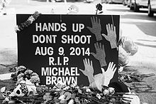 A memorial following the death of Michael Brown.